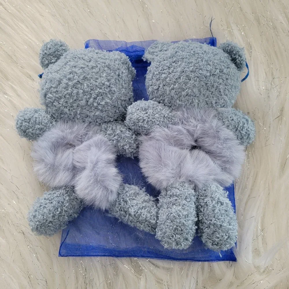 Set of 2 Plush Bear Scrunchies